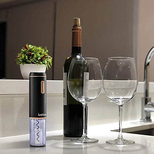 Ivation Black and Gold Electronic Wine Opener