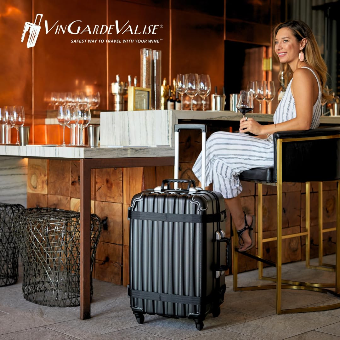 VinGardeValise® Grande Wine Suitcase – 12-Bottle Travel Luggage, TSA-Approved, Durable Hard Shell, Shockproof Foam, Secure Bottle Protection for Enthusiasts & Collectors - Silver