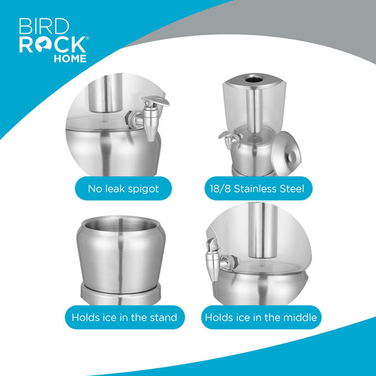BirdRock Home 5 Gallon Stainless Steel Beverage Dispenser - Silver