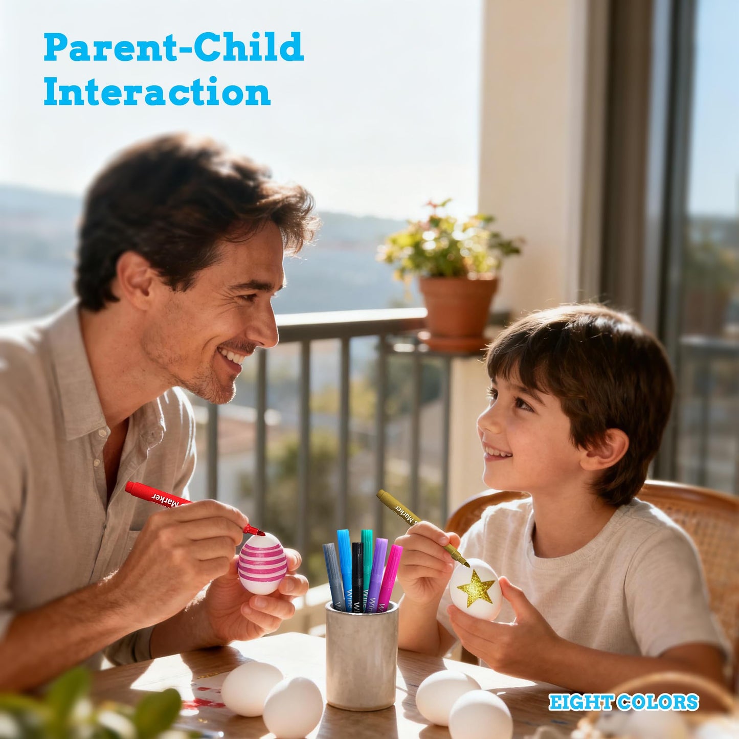 GAINWELL Metallic Wine Glass Markers 8Pcs, Non-Toxic, Food-Safe, Dishwasher-Safe, Wine Glass Marker Pens for Ceramic Plates, Parties & Weddings