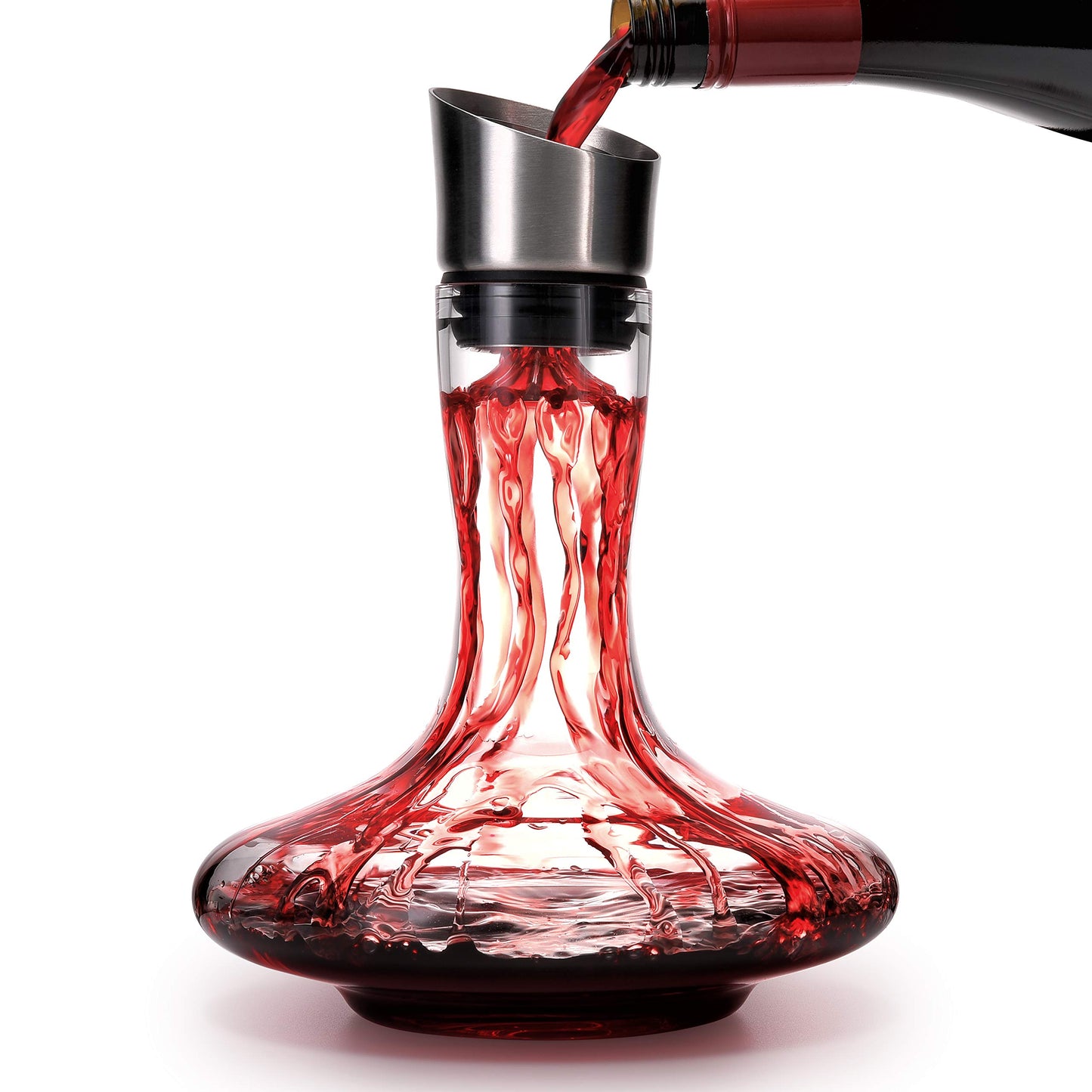 Wine Decanter Built-in Aerator Pourer, Wine Carafe, Red Wine Decanter,100% Lead-free Crystal Glass, Wine Hand-held Aerator, Wine Gift, Wine Accessories (Clear,Crystal)