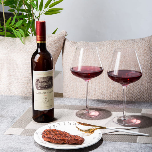 BACLIFE Hand Blown Red Wine Glasses Set of 4 – 23 oz Burgundy Wine Glasses With Long Stem – Large Premium Crystal Wine Glass – Unique Gift for Wedding, Anniversary, Mother’s Day – Clear