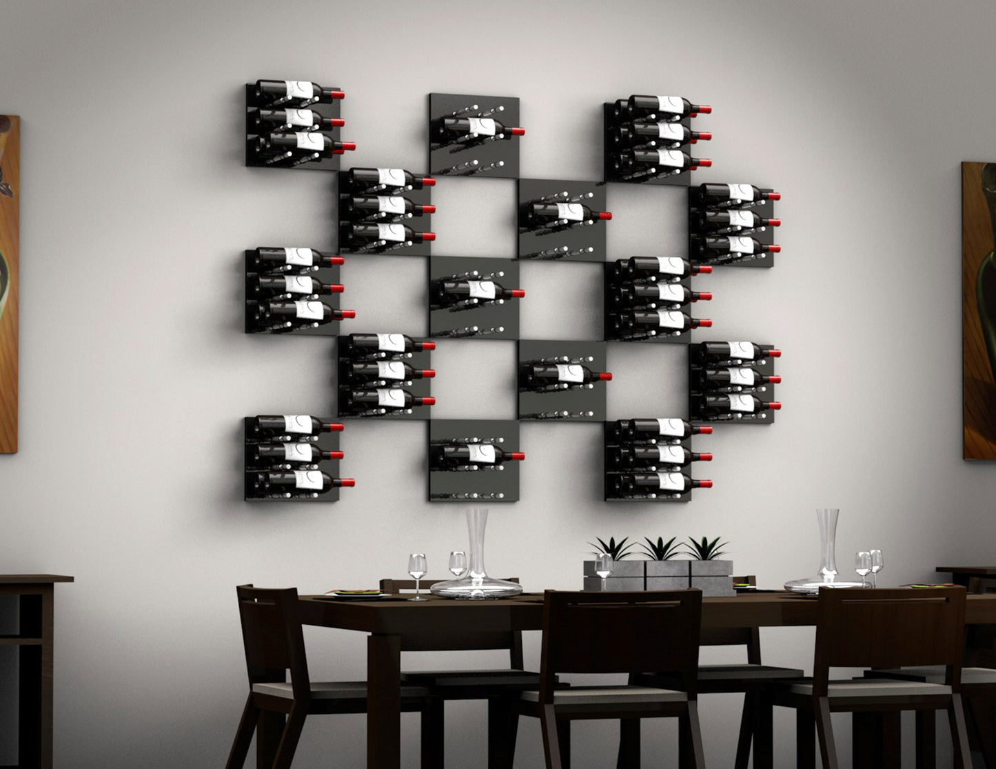 Ultra Fusion Panel Wine Rack—White Acrylic (3 to 9 Bottles)