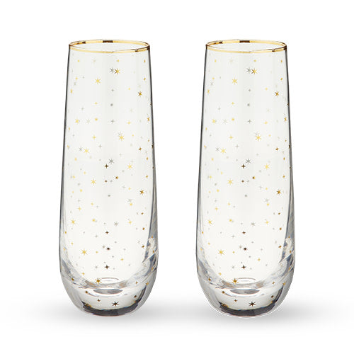 Starlight Stemless Champagne Flutes