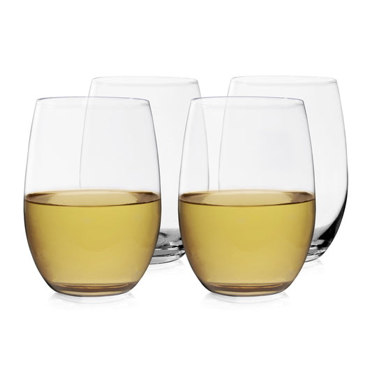 Chateau Stemless White Wine Glasses Set of 4