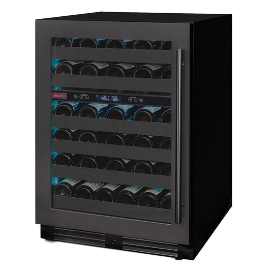 Allavino Reserva Series 50 Bottle 34" Tall Single or Dual Zone Black Stainless Steel Wine Cooler Refrigerator