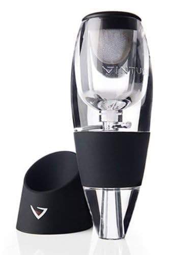 Vinturi Red Wine Aerator Includes Base Enhanced Flavors with Smoother Finish, Black