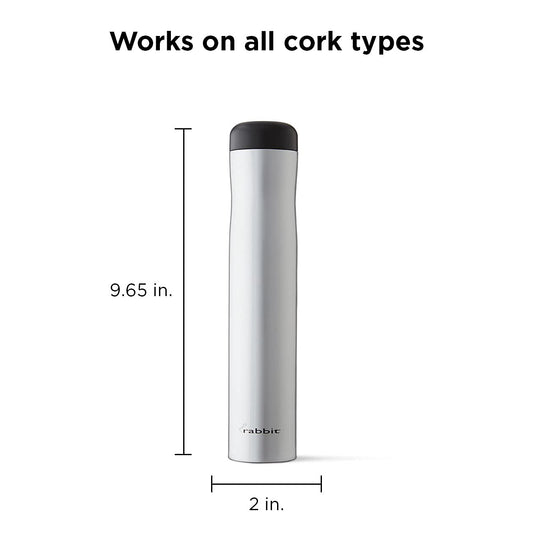 Rabbit Automatic Electric Corkscrew - Hands-Free Wine Opener with Integrated Foil Cutter, Rechargeable Cordless Electric Bottle Opener for All Cork Types - Barware Essential & Kitchen Tools