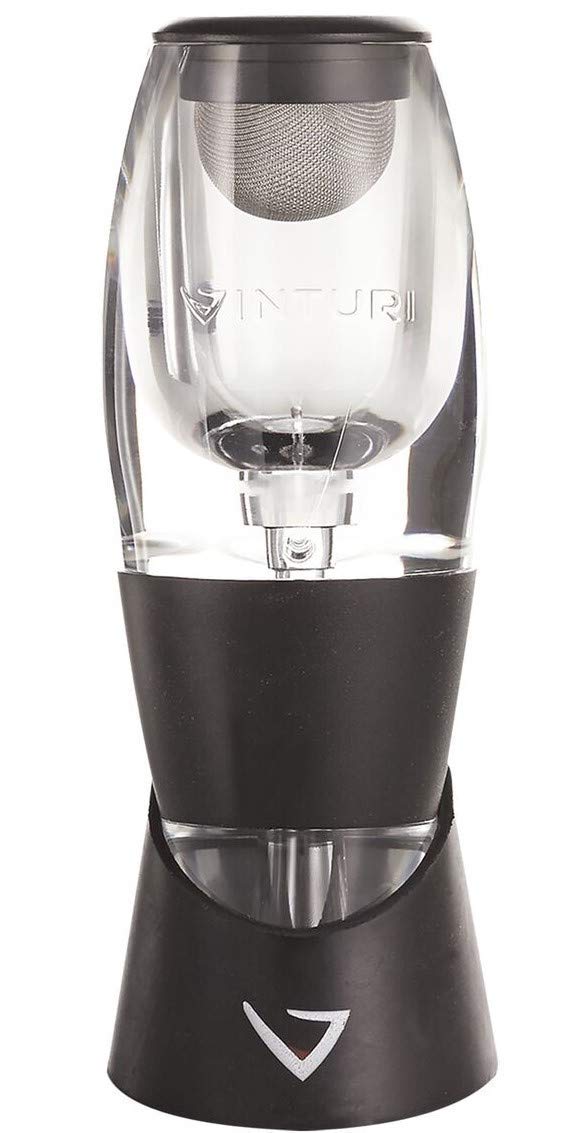 Vinturi Red Wine Aerator Includes Base Enhanced Flavors with Smoother Finish, Black