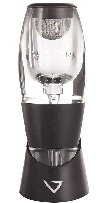 Vinturi Red Wine Aerator Includes Base Enhanced Flavors with Smoother Finish, Black