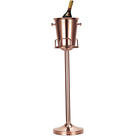 Champagne Bucket with Stand,Ice Bucket with Stand Stainless Steel Bucket Wine Chiller On Stand 12Lb Hammered Tall Ice Bucket Stand for Party Bar Ktv Bbq Home,3ft (rose gold, 1 pack)
