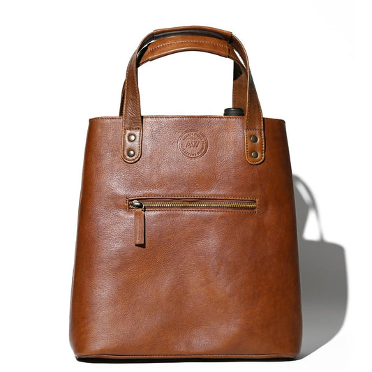 Argali Wines Premium Collection Genuine Leather Wine Tote Bag - Holds 2 Bottles, Phone Compartment Elegant Gift for Men & Women, Luxury Wine Carrier with Zipper Pocket (Brown)