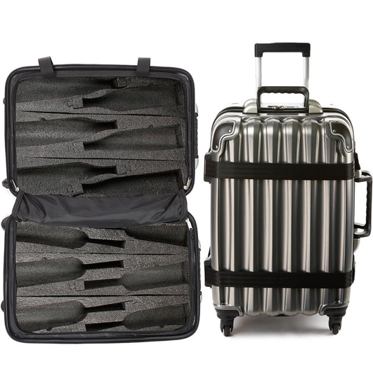 VinGardeValise® Grande Wine Suitcase – 12-Bottle Travel Luggage, TSA-Approved, Durable Hard Shell, Shockproof Foam, Secure Bottle Protection for Enthusiasts & Collectors - Silver
