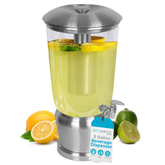BirdRock Home 5 Gallon Stainless Steel Beverage Dispenser - Silver
