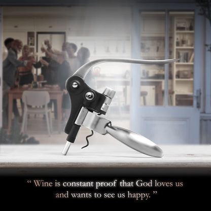 Wine Bottle Opener Corkscrew Set – Luxiluxy [2024 upgraded, does NOT break!] Including Foil Cutter, Bottle Stopper, Opener Stand and Extra Spiral - corkscrews wine opener set- wine opener kit
