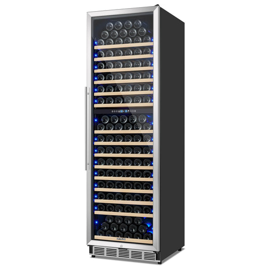 ORYMUSE 200 Bottle Dual Zone Wine Fridge - 24 Inch Large Wine Cooler Refrigerator, Freestanding and Built-in Design, Upgraded Compressor Cooling, Intelligent Temperature Memory