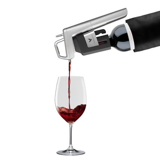 Coravin Timeless Six Plus Wine Preservation System - By-the-Glass Wine Saver - With 3 Pure Argon Gas Capsules, 6 Screw Caps & Wine Aerator - Silver