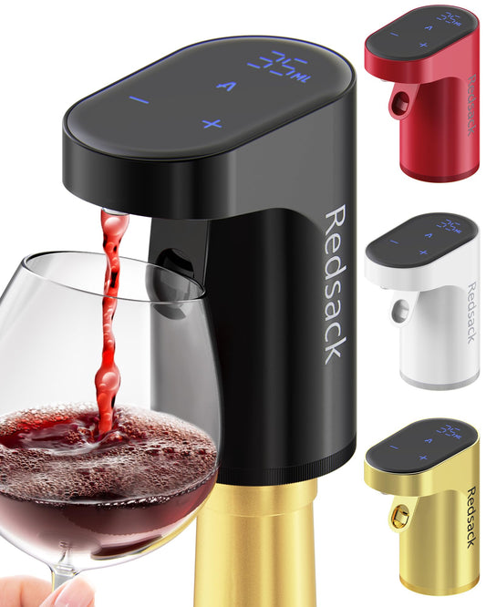 Smart Digital Wine Dispenser for Home Bar & Electric Aerator with Auto Stop, 1-999ML Quantitative Pour & Hands-Free Sensor for Wine, Whiskey, Spirits - Ideal Gift for Men, Dad, Him (Black)
