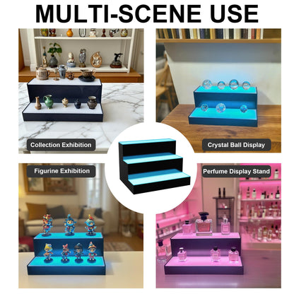 MESAlLUP Acrylic 60 Inch 3 Tier Detachable LED Lighted Liquor Bottle Display Shelf with Remote Control, Mulit Colorl Lighting Shelves for Home Mini Bar Restaurants & Party Use(Without Power Bank)