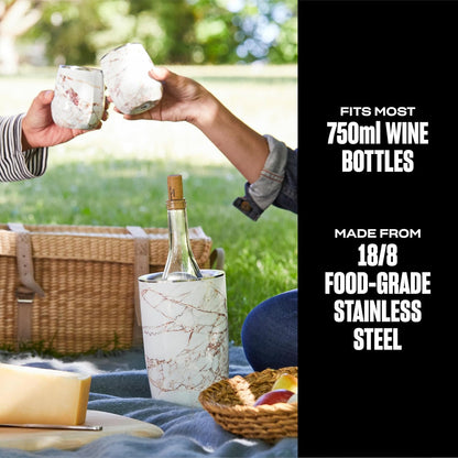 Swell 25OZ Wine Chiller- Calacatta Gold