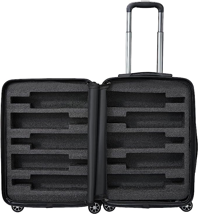 Wine Bottle Suitcase | Holds 10 Standard 750 ML Size Bottles | Universal Airplane Luggage Case, TSA Approved Wheeled Bag For Professionals and Consumers, Gift For Wine Lovers & Connoisseurs (24 IN)