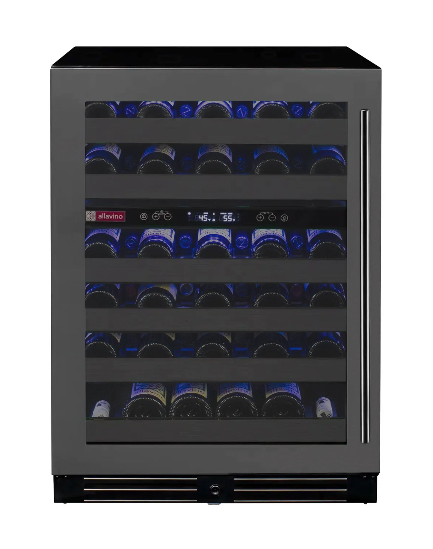 Allavino Reserva Series 50 Bottle 34" Tall Single or Dual Zone Black Stainless Steel Wine Cooler Refrigerator