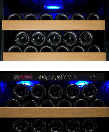 Allavino Vite Series 99 Bottle Single/Dual Zone Freestanding Wine Cooler Refrigerator with Black Door - Right Hinge