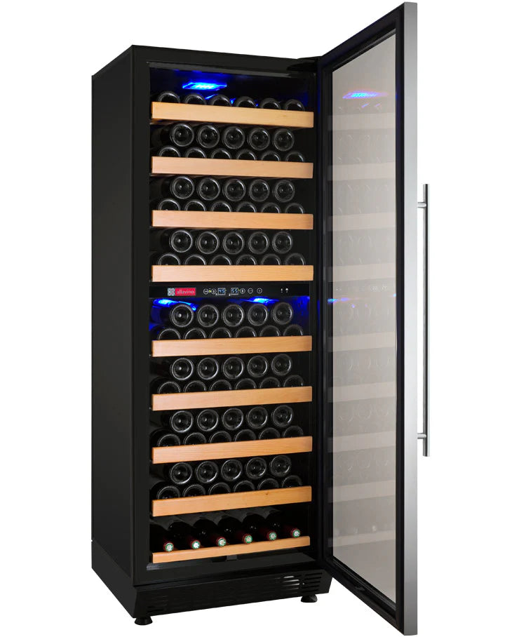 Allavino Vite Series 99 Bottle Single/Dual  Zone Freestanding Wine Cooler Refrigerator with Stainless Steel Door - Right Hinge