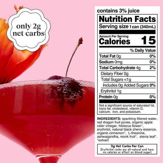 cherry hibiscus (sparkling mocktail | 12 pack)