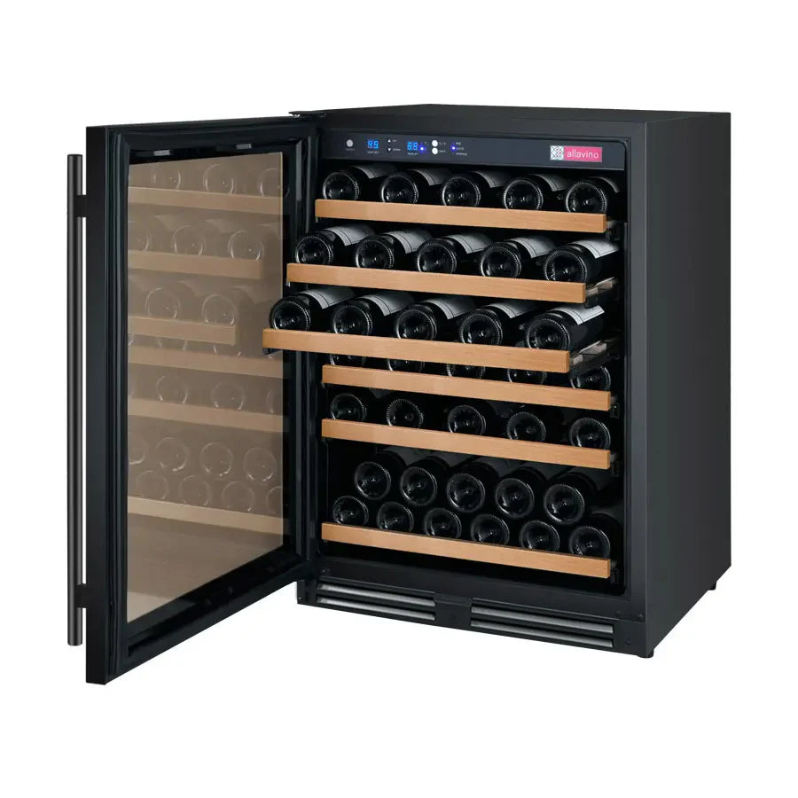 Allavino 24" Wide FlexCount II Tru-Vino 56 Bottle Single or Dual Zone Black Wine Refrigerator