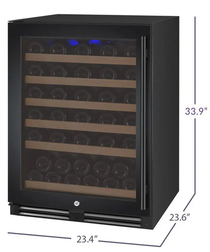 Allavino 24" Wide FlexCount II Tru-Vino 56 Bottle Single or Dual Zone Black Wine Refrigerator