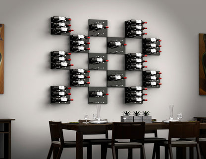 Ultra Fusion Panel Wine Rack— Black Acrylic (3 to 9 Bottles)