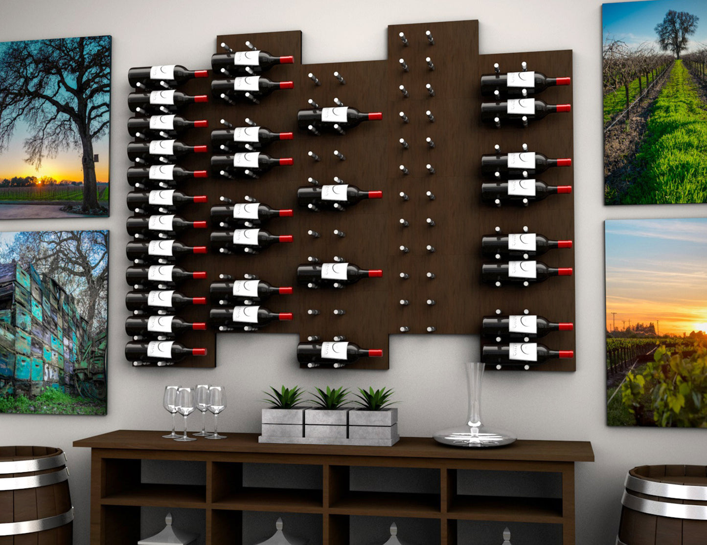 Ultra Fusion Panel Wine Rack—White Acrylic (3 to 9 Bottles)