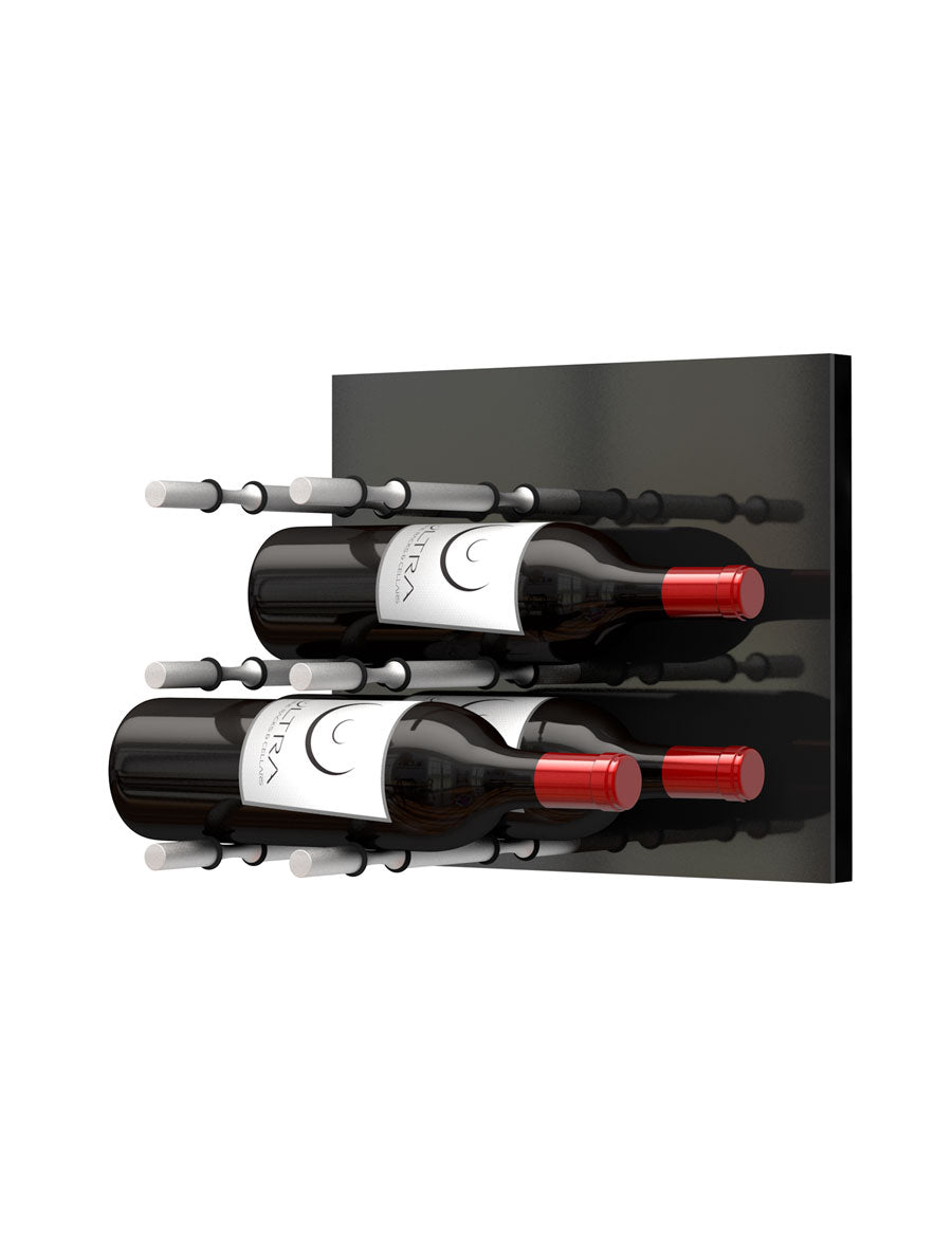 Ultra Fusion Panel Wine Rack— Black Acrylic (3 to 9 Bottles)