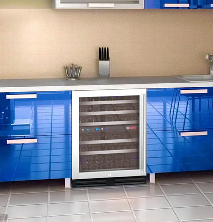 Allavino 24" Wide FlexCount II Tru-Vino 56 Bottle Single or Dual Zone Stainless Steel Wine Refrigerator