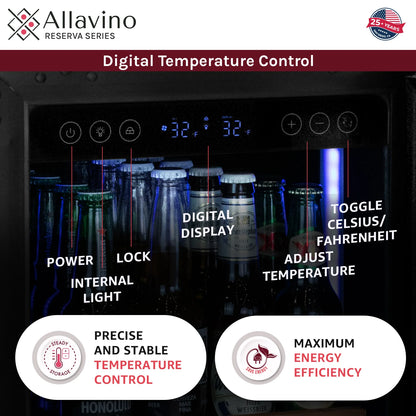 Allavino 15" Wide Reserva Series Stainless Steel Beverage Center
