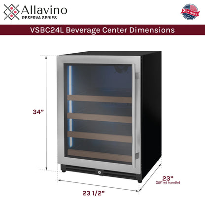 Allavino 24" Wide Reserva Series Stainless Steel  Beverage Center