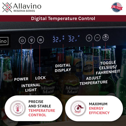 Allavino 24" Wide Reserva Series Stainless Steel  Beverage Center