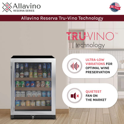 Allavino 24" Wide Reserva Series Stainless Steel  Beverage Center