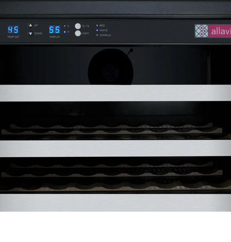 Allavino 24" Wide FlexCount II Tru-Vino 56 Bottle Single or Dual Zone Stainless Steel Wine Refrigerator