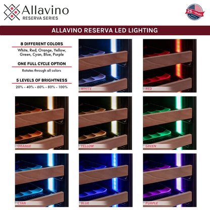 Allavino Reserva Series - 51 Bottle Single or Dual Zone Built-in Luxury Wine Refrigerator with Black Door