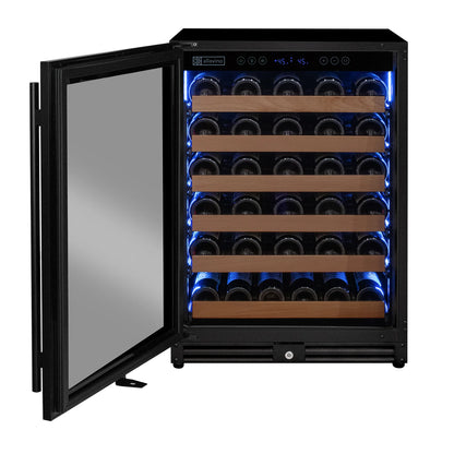 Allavino Reserva Series - 51 Bottle Single or Dual Zone Built-in Luxury Wine Refrigerator with Black Door