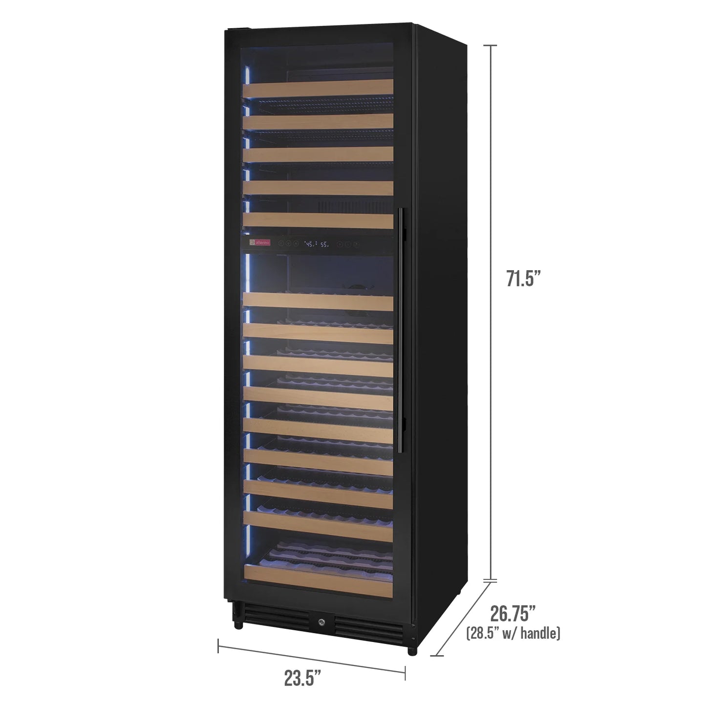 Allavino Reserva Series 172 Bottle Dual Zone Built-in Wine Refrigerator with Black Metal