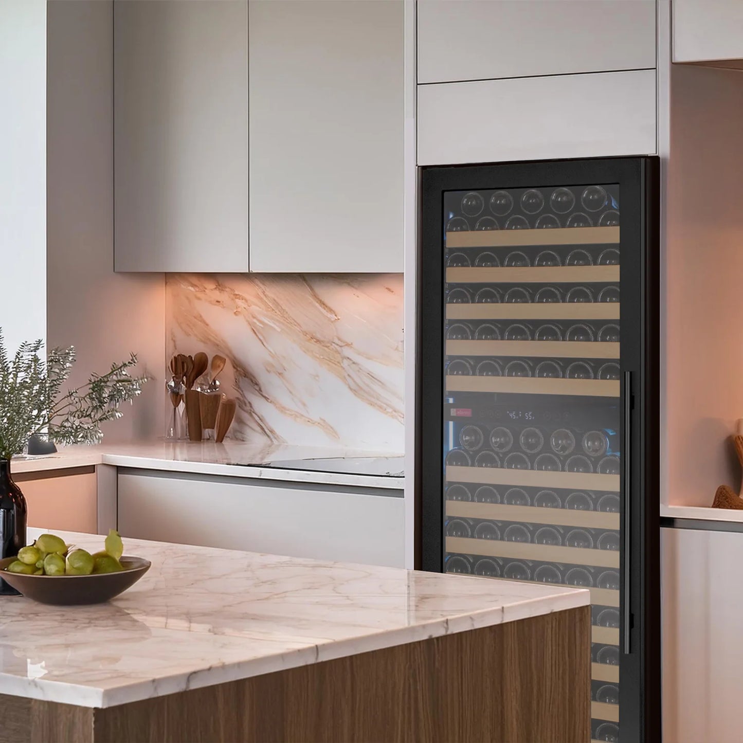 Allavino Reserva Series 172 Bottle Dual Zone Built-in Wine Refrigerator with Black Metal