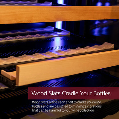 Allavino Reserva Series 172 Bottle Dual Zone Built-in Wine Refrigerator with Black Metal