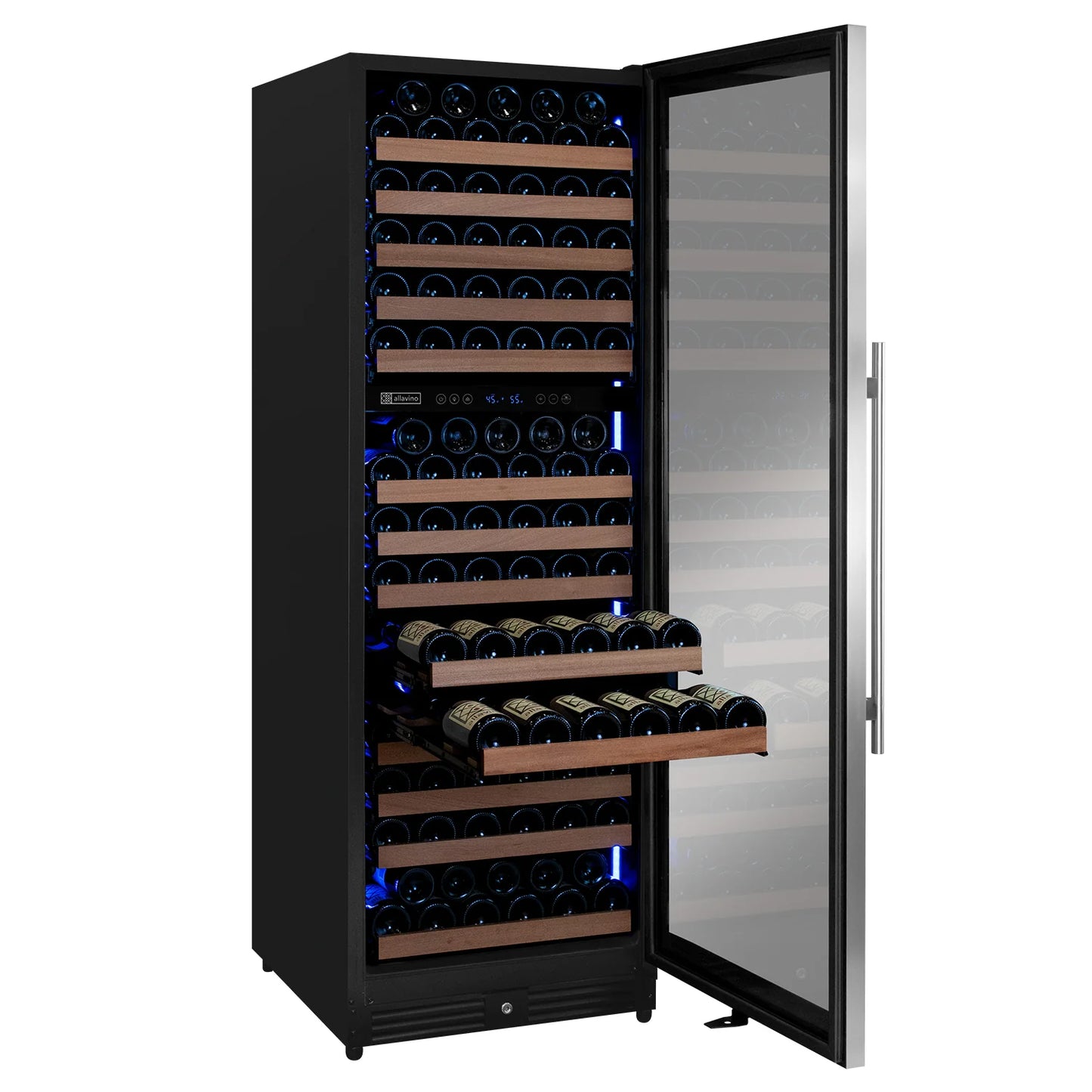 Allavino Reserva Series 172 Bottle Dual Zone Built-in Wine Refrigerator with Stainless Steel