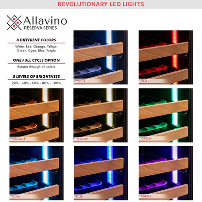 Allavino Reserva Series 172 Bottle Dual Zone Built-in Wine Refrigerator with Black Metal