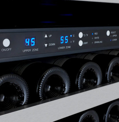 Allavino 24" Wide FlexCount II Tru-Vino 172 Bottle Dual Zone Stainless Wine Refrigerator