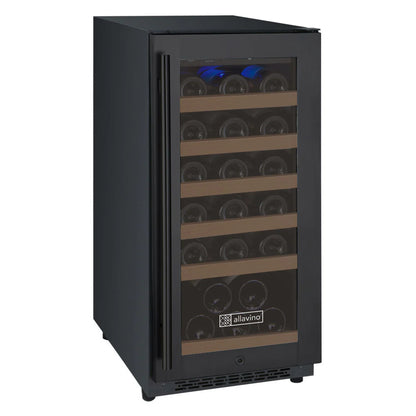 Allavino 15" Wide FlexCount II Tru-Vino 30 Bottle Single or Dual Zone Black Wine Refrigerator