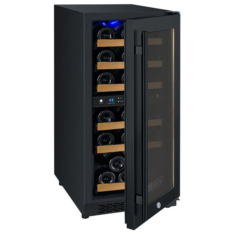 Allavino 15" Wide FlexCount II Tru-Vino 30 Bottle Single or Dual Zone Black Wine Refrigerator